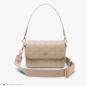 Lacoste MAHEKI EMBOSSED LEATHER SHOULDER BAG